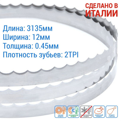 Ленточные полотна по мясу с волнообразными зубьями и без