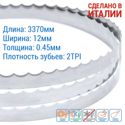 Ленточные полотна по мясу с волнообразными зубьями и без